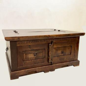 Chest - solid wood, iron - 1960
